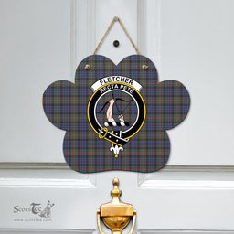 Scottish Fletcher of Dunans Clan Tartan Door Sign - Crest Classic Scottish Plaid Tartan Plaid
