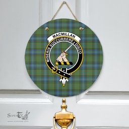Scottish MacMillan Hunting Ancient Clan Tartan Door Sign - Crest Classic Scottish Plaid Tartan Plaid