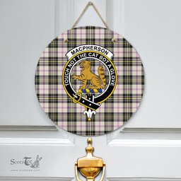 Scottish MacPherson Dress Ancient Clan Tartan Door Sign - Crest Classic Scottish Plaid Tartan Plaid