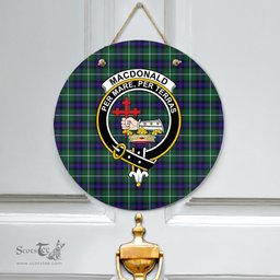 Scottish MacDonald of the Isles Hunting Modern Clan Tartan Door Sign - Crest Classic Scottish Plaid Tartan Plaid