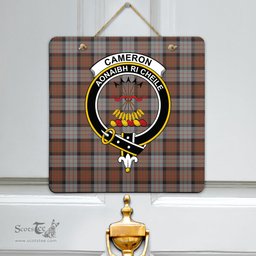 Scottish Cameron of Erracht Weathered Clan Tartan Door Sign - Crest Classic Scottish Plaid Tartan Plaid