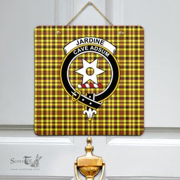 Scottish Jardine Clan Tartan Door Sign - Crest Classic Scottish Plaid Tartan Plaid