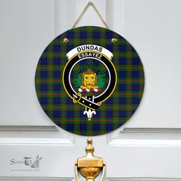 Scottish Dundas Modern 02 Clan Tartan Door Sign - Crest Classic Scottish Plaid Tartan Plaid