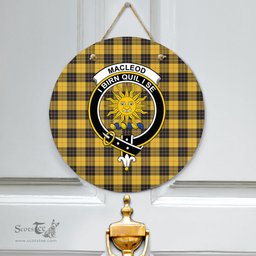 Scottish MacLeod of Lewis Ancient Clan Tartan Door Sign - Crest Classic Scottish Plaid Tartan Plaid