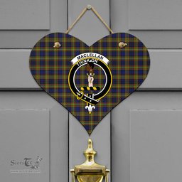 Scottish MacLellan Modern Clan Tartan Door Sign - Crest Classic Scottish Plaid Tartan Plaid