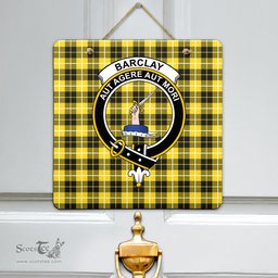 Scottish Barclay Dress Modern Clan Tartan Door Sign - Crest Classic Scottish Plaid Tartan Plaid