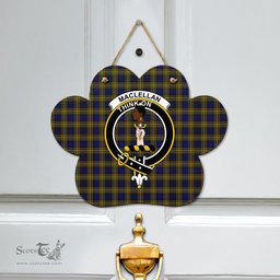 Scottish MacLellan Modern Clan Tartan Door Sign - Crest Classic Scottish Plaid Tartan Plaid