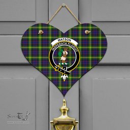 Scottish Watson Modern Clan Tartan Door Sign - Crest Classic Scottish Plaid Tartan Plaid