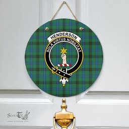 Scottish Henderson Ancient Clan Tartan Door Sign - Crest Classic Scottish Plaid Tartan Plaid