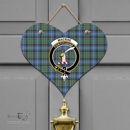 Scottish MacRae Hunting Ancient Clan Tartan Door Sign - Crest Classic Scottish Plaid Tartan Plaid