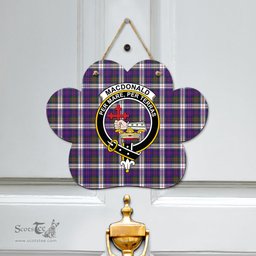 Scottish MacDonald Dress Modern Clan Tartan Door Sign - Crest Classic Scottish Plaid Tartan Plaid