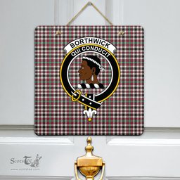 Scottish Borthwick Dress Ancient Clan Tartan Door Sign - Crest Classic Scottish Plaid Tartan Plaid