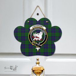 Scottish Lockhart Modern Clan Tartan Door Sign - Crest Classic Scottish Plaid Tartan Plaid