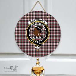 Scottish Borthwick Dress Ancient Clan Tartan Door Sign - Crest Classic Scottish Plaid Tartan Plaid