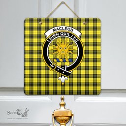Scottish MacLeod of Lewis Modern Clan Tartan Door Sign - Crest Classic Scottish Plaid Tartan Plaid
