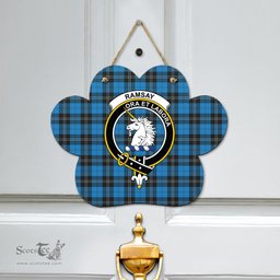 Scottish Ramsay Blue Ancient Clan Tartan Door Sign - Crest Classic Scottish Plaid Tartan Plaid