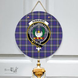 Scottish Kinnaird Clan Tartan Door Sign - Crest Classic Scottish Plaid Tartan Plaid