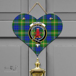 Scottish Maitland Clan Tartan Door Sign - Crest Classic Scottish Plaid Tartan Plaid