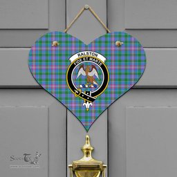 Scottish Ralston Clan Tartan Door Sign - Crest Classic Scottish Plaid Tartan Plaid