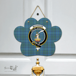 Scottish Matheson Hunting Ancient Clan Tartan Door Sign - Crest Classic Scottish Plaid Tartan Plaid