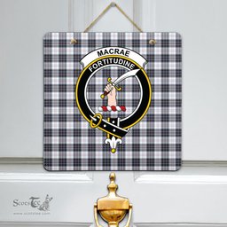 Scottish MacRae Dress Modern Clan Tartan Door Sign - Crest Classic Scottish Plaid Tartan Plaid
