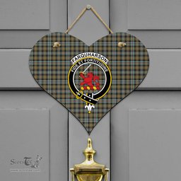 Scottish Farquharson Weathered Clan Tartan Door Sign - Crest Classic Scottish Plaid Tartan Plaid