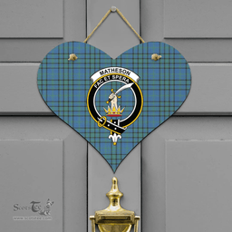 Scottish Matheson Hunting Ancient Clan Tartan Door Sign - Crest Classic Scottish Plaid Tartan Plaid