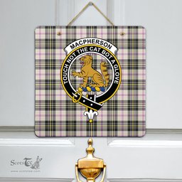Scottish MacPherson Dress Ancient Clan Tartan Door Sign - Crest Classic Scottish Plaid Tartan Plaid