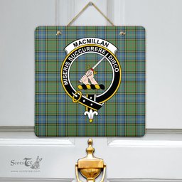 Scottish MacMillan Hunting Ancient Clan Tartan Door Sign - Crest Classic Scottish Plaid Tartan Plaid