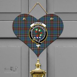 Scottish Fraser Hunting Ancient Clan Tartan Door Sign - Crest Classic Scottish Plaid Tartan Plaid