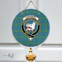 Scottish Lockhart Clan Tartan Door Sign - Crest Classic Scottish Plaid Tartan Plaid