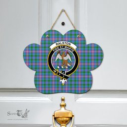 Scottish Ralston Clan Tartan Door Sign - Crest Classic Scottish Plaid Tartan Plaid