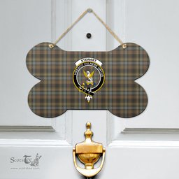 Scottish Stewart Hunting Weathered Clan Tartan Door Sign - Crest Classic Scottish Plaid Tartan Plaid