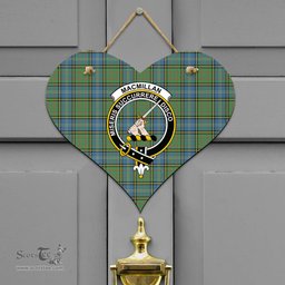 Scottish MacMillan Hunting Ancient Clan Tartan Door Sign - Crest Classic Scottish Plaid Tartan Plaid