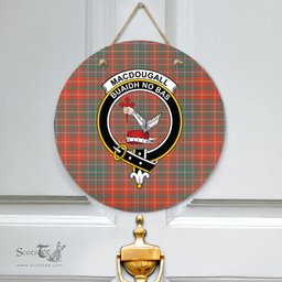 Scottish MacDougall Ancient Clan Tartan Door Sign - Crest Classic Scottish Plaid Tartan Plaid