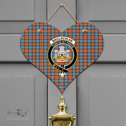 Scottish MacLachlan Ancient Clan Tartan Door Sign - Crest Classic Scottish Plaid Tartan Plaid