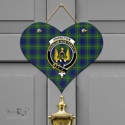 Scottish Johnston Modern Clan Tartan Door Sign - Crest Classic Scottish Plaid Tartan Plaid