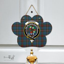 Scottish Fraser Hunting Ancient Clan Tartan Door Sign - Crest Classic Scottish Plaid Tartan Plaid