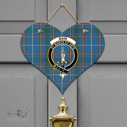 Scottish Bain Clan Tartan Door Sign - Crest Classic Scottish Plaid Tartan Plaid