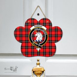 Scottish Ramsay Modern Clan Tartan Door Sign - Crest Classic Scottish Plaid Tartan Plaid