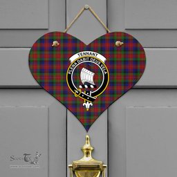 Scottish Tennant Clan Tartan Door Sign - Crest Classic Scottish Plaid Tartan Plaid