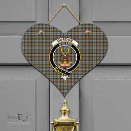 Scottish Gordon Weathered Clan Tartan Door Sign - Crest Classic Scottish Plaid Tartan Plaid