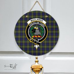 Scottish MacLaren Modern Clan Tartan Door Sign - Crest Classic Scottish Plaid Tartan Plaid