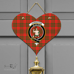 Scottish Livingstone Modern Clan Tartan Door Sign - Crest Classic Scottish Plaid Tartan Plaid