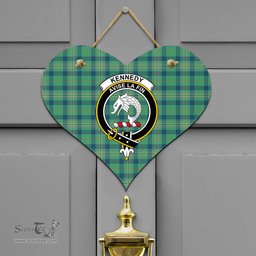 Scottish Kennedy Ancient Clan Tartan Door Sign - Crest Classic Scottish Plaid Tartan Plaid