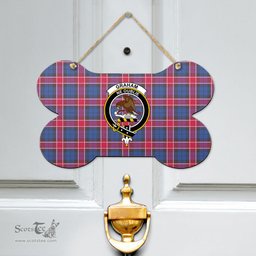 Scottish Graham of Menteith Red Clan Tartan Door Sign - Crest Classic Scottish Plaid Tartan Plaid