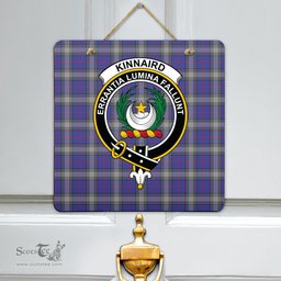 Scottish Kinnaird Clan Tartan Door Sign - Crest Classic Scottish Plaid Tartan Plaid