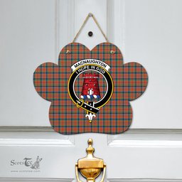 Scottish MacNaughton Ancient Clan Tartan Door Sign - Crest Classic Scottish Plaid Tartan Plaid