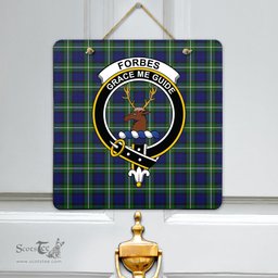 Scottish Forbes Modern Clan Tartan Door Sign - Crest Classic Scottish Plaid Tartan Plaid