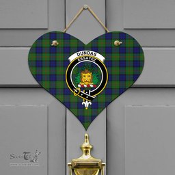 Scottish Dundas Modern Clan Tartan Door Sign - Crest Classic Scottish Plaid Tartan Plaid